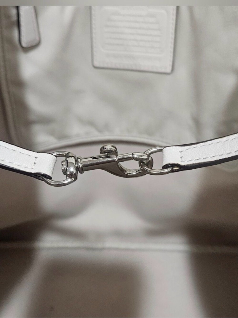 Coach Park Metro Dream Structured White Patterned Tote Bag with Top Handles - Picture 5 of 9